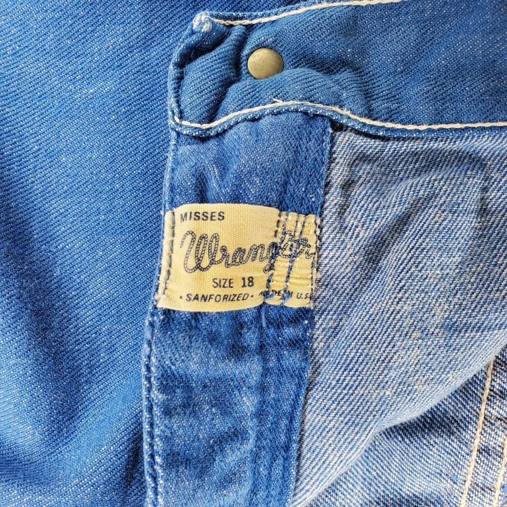 True Vintage Womens 50s 60s Wrangler Blue Bell Denim Jean Shorts Misses 18